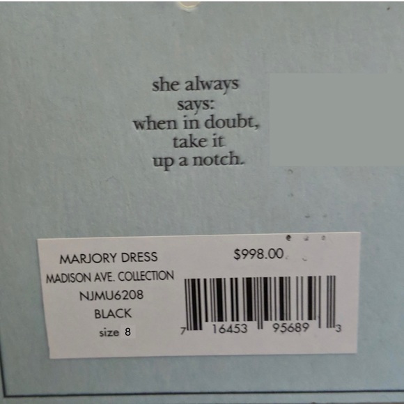 ♠️NWT Kate Spade ♠️ Black Marjory Dress♠️3D Flowers - Picture 8 of 11